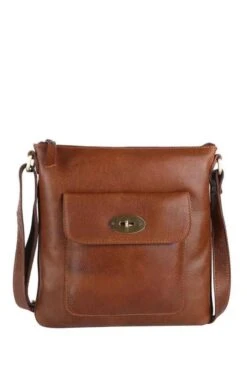 Ashwood Twist Lock Cross Body -Best Fashion Shoes Shop TB61633TAN 1