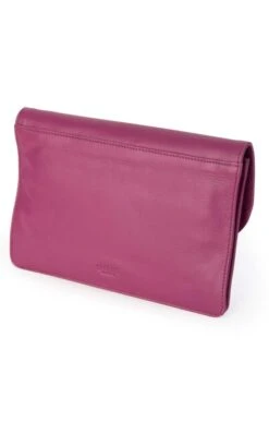 Saddler Of Scotland Scallop Flapover Cross Body Bag -Best Fashion Shoes Shop TB65420MAGENTA 1