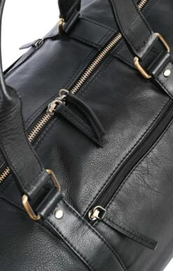 Ladies Leather Overnight Bag -Best Fashion Shoes Shop TB66751BLACKTAN 2