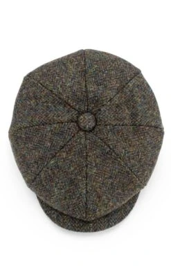 Men's Failsworth Harris Tweed Carloway Cap -Best Fashion Shoes Shop TE00219DKGREEN 2