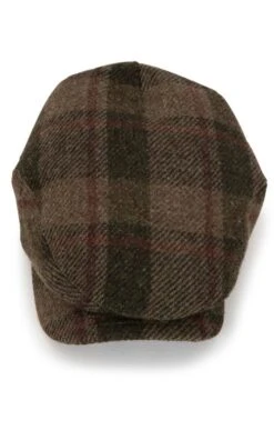 Men's Harris Tweed Aberford Cap -Best Fashion Shoes Shop TE03234LODENWINEPLAID 1