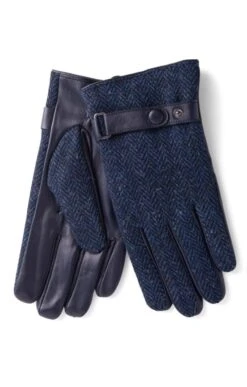Men's Harris Tweed And Leather Gloves