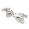 Solid Silver & 24 Carat Gold Cufflinks -Best Fashion Shoes Shop TK01817FISHINGFLY