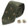 Partridge Silk Tie And Cufflinks -Best Fashion Shoes Shop TK02219COUNTRYGREEN