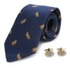 Partridge Silk Tie And Cufflinks -Best Fashion Shoes Shop TK02219NAVY