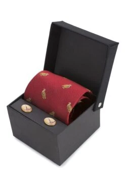 Partridge Silk Tie And Cufflinks -Best Fashion Shoes Shop TK02219RED 1
