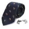Fish And Reel Silk Tie And Cufflinks -Best Fashion Shoes Shop TK02220NAVY
