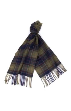 Men's Barbour Tartan Scarf & Glove Gift Set -Best Fashion Shoes Shop TK20316CLASSICOLIVE 2