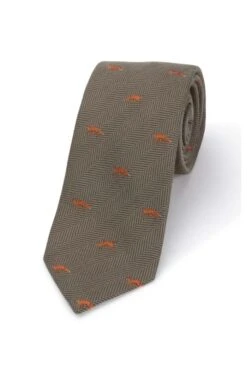 Fox Herringbone Wool Tie