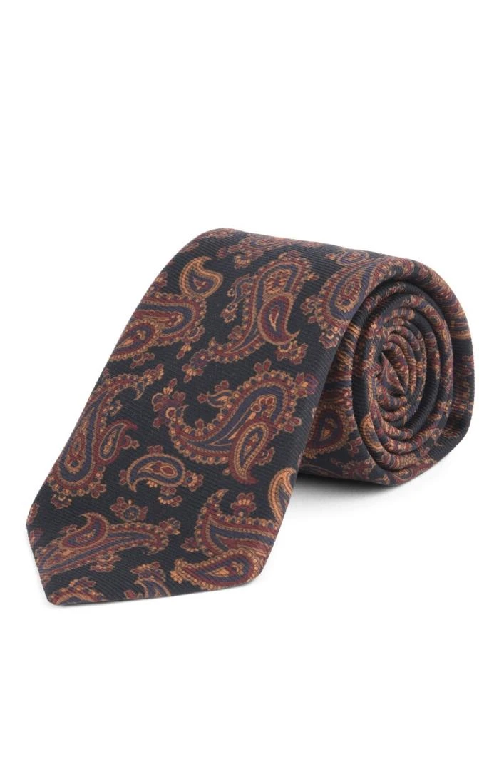 Large Paisley Silk Twill Necktie 4 Large Paisley Silk Twill Necktie - Image 2