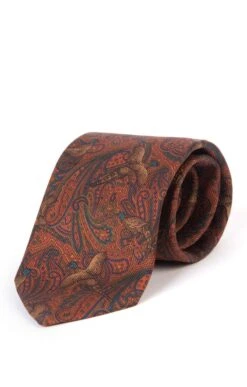 Paisley Pheasant Silk Twill Necktie