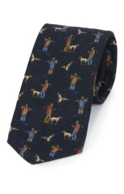 Men's Italian Printed Wool Shooting Tie