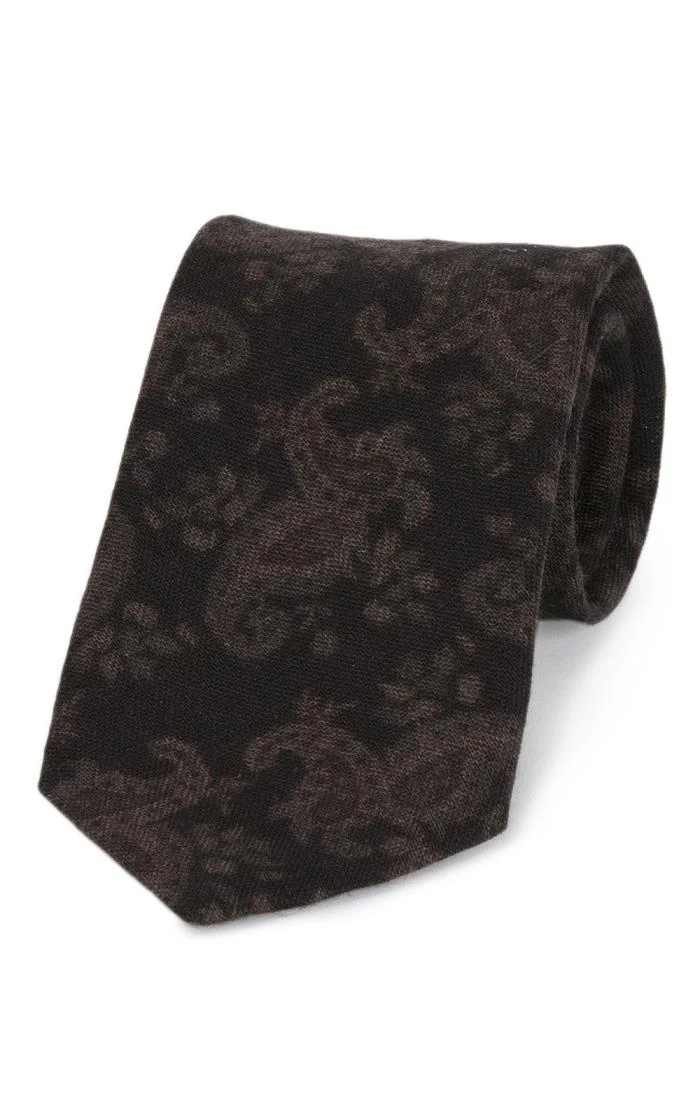 Men's Italian Printed Silhouette Paisley Tie 3 Men's Italian Printed Silhouette Paisley Tie