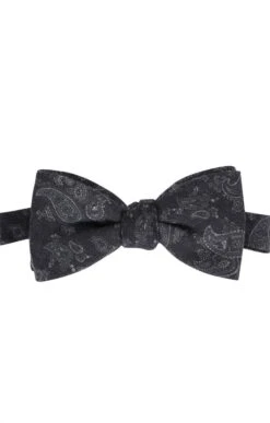 Men's Italian Printed Wool Paisley Bow Tie